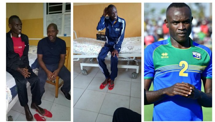 Gen James Kabarebe na De Gaule bagobotse umukinnyi Gangi urembeye mu bitaro bya Gisenyi