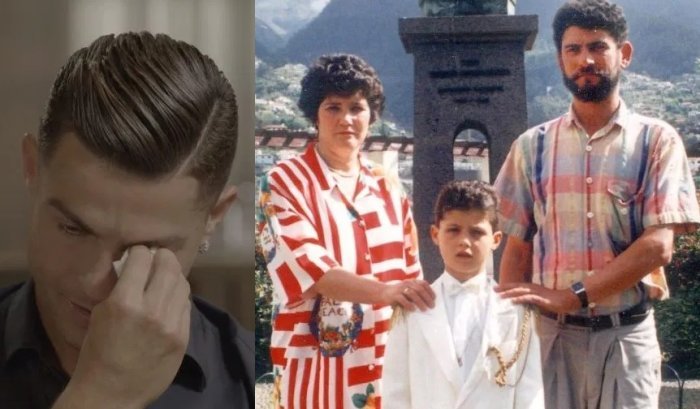 Cristiano Ronaldo yasutse amarira kuri TV yibutse uko se wari umusinzi atabonye ubuhangange bwe 