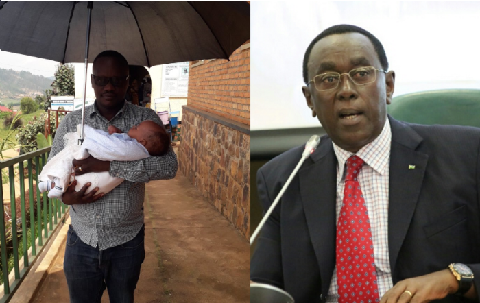 Bernard Makuza mu bashimye Umunyamakuru Jean Pierre Kagabo wagiye gukingiza umwana