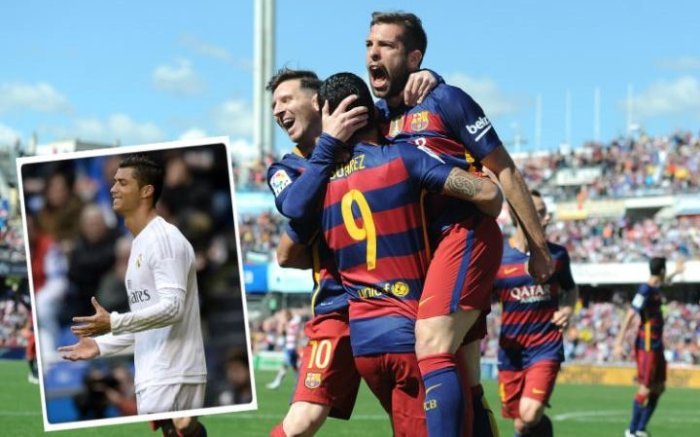 Barcelona yahigitse Real Madrid itwara igikombe cya shampiyona, Suarez nawe ahiga Cristiano