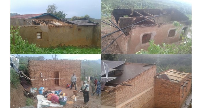 Nyamagabe&nbsp;: Imvura nyinshi ivanze n’urubura yasenye amazu menshi inangiza imyaka - Amafoto