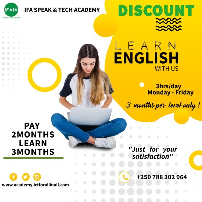 Kigali : Harimo gutangwa amahirwe adasanzwe ku bifuza kudidibuza icyongereza mu gihe gito