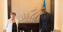 Perezida Kagame uri mu Bufaransa mu ba mbere bahuye harimo Umuyobozi wa IMF