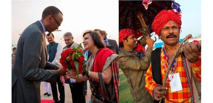 AMAFOTO&nbsp;: Perezida Kagame yakiranywe urugwiro n’imbyino zidasanzwe mu Buhinde