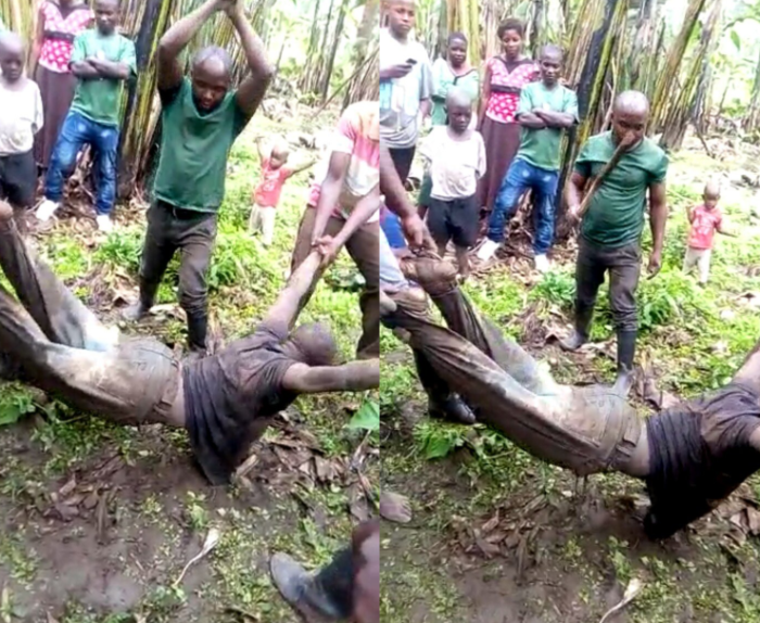 Polisi yatangaje ko yataye muri yombi abantu 2 bagaragaye bakubita umugabo 